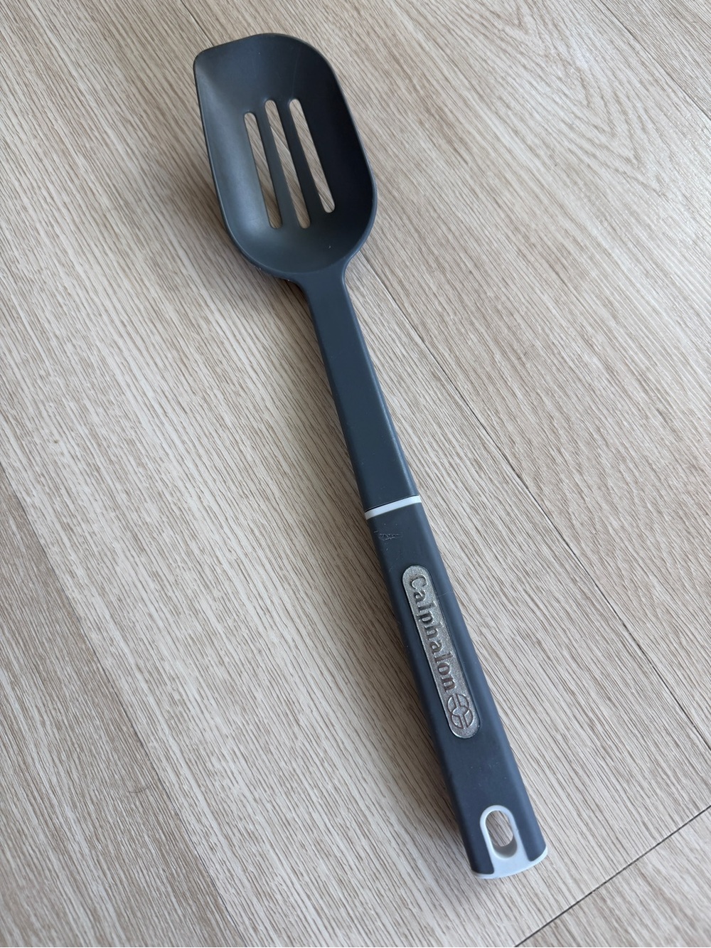 Calphalon Nylon Slotted Spoon 13” Dark Gray Angled Kitchen Cooking Utensil